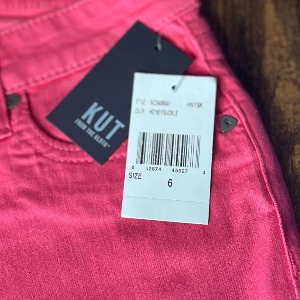 KUT from the Kloth Crop Skinny Stretch Denim Jean in Honeysuckle, Size 6. NWT!
